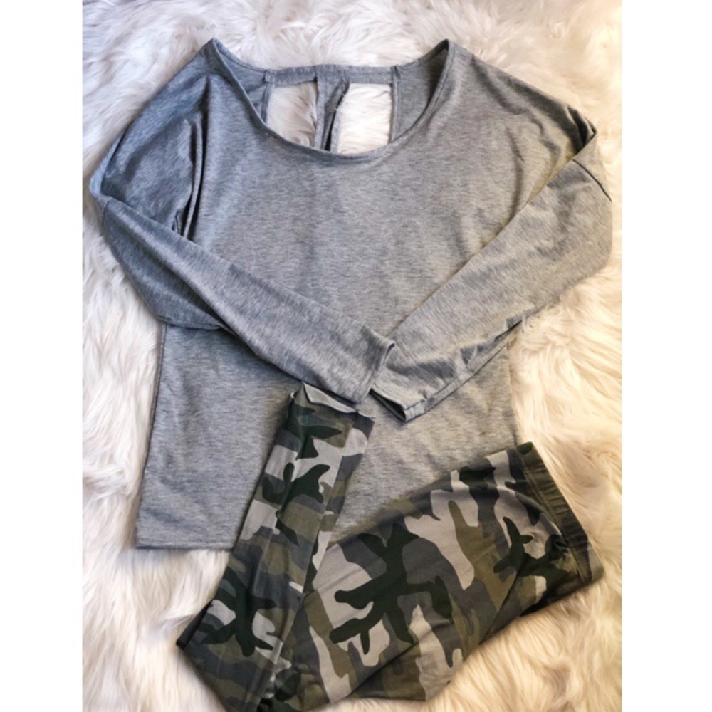 Open back active wear top